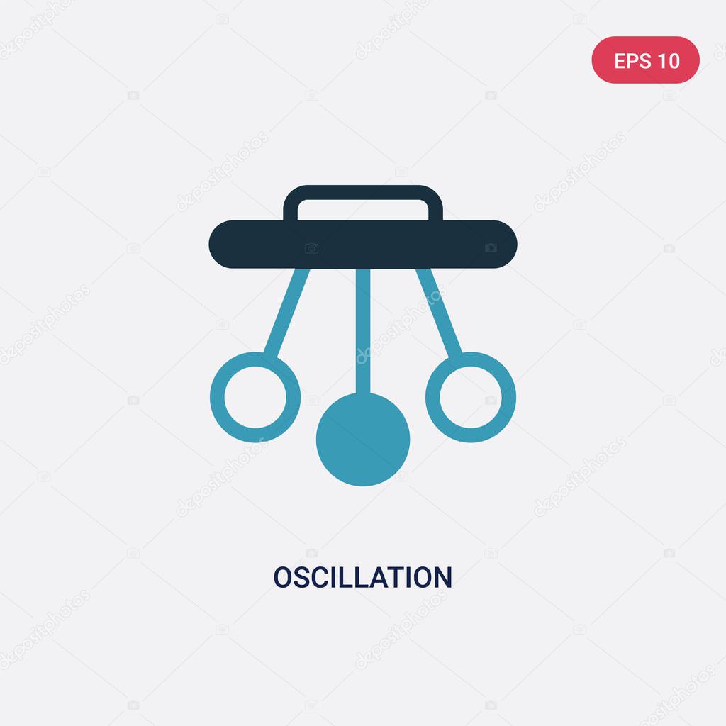 Two color oscillation vector icon from science concept. isolated blue oscillation vector sign symbol can be use for web, mobile and logo. eps 10