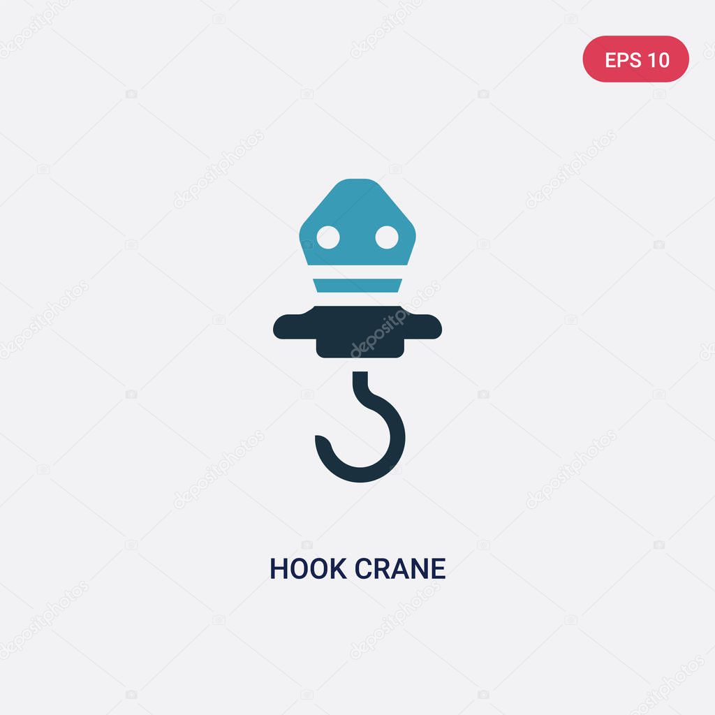 Two color hook crane vector icon from industry concept. isolated blue hook crane vector sign symbol can be use for web, mobile and logo. eps 10
