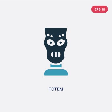 taş devri kavramından iki renkli totem vektör simgesi. izole blu