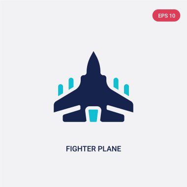 ordu ve savaş kavramı iki renkli savaş uçağı vektör simgesi. Ⅰ