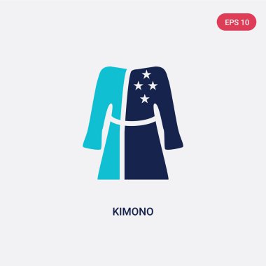 moda konseptinden iki renkli kimono vektör simgesi. izole mavi