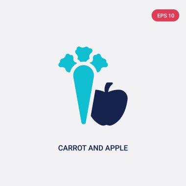 spor salonu ve fitness conc iki renkli havuç ve elma vektör simgesi