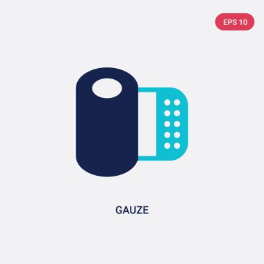 diş hekimi kavramından iki renkli gazlı bez vektör simgesi. izole mavi 