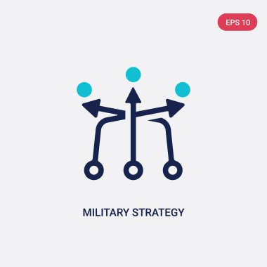 ordu kavramından iki renkli askeri strateji kroki vektör simgesi