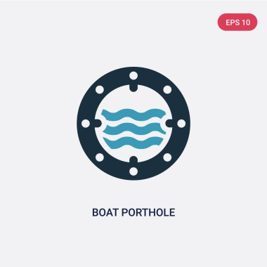 insanlar becerileri kavramından iki renkli tekne porthole vektör simgesi. 
