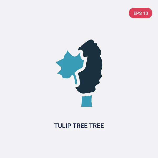 Dos color árbol de tulipán vector icono de concepto de la naturaleza. isola — Vector de stock