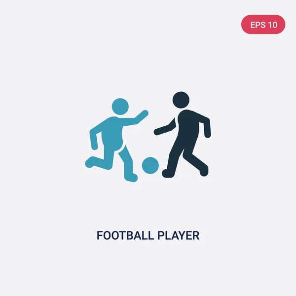 Jogador de futebol de duas cores com ícone de vetor de bola de esportes conc — Vetor de Stock