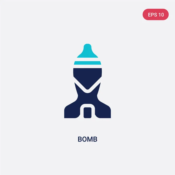 Twee Color Bomb vector icoon van Army concept. geïsoleerde blauwe bom — Stockvector