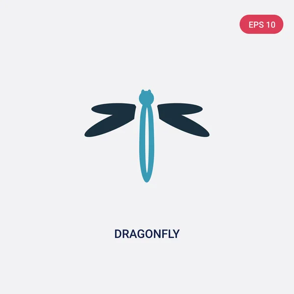 Dwa kolor Dragonfly wektor ikona z koncepcji sezonu. odizolowane BL — Wektor stockowy