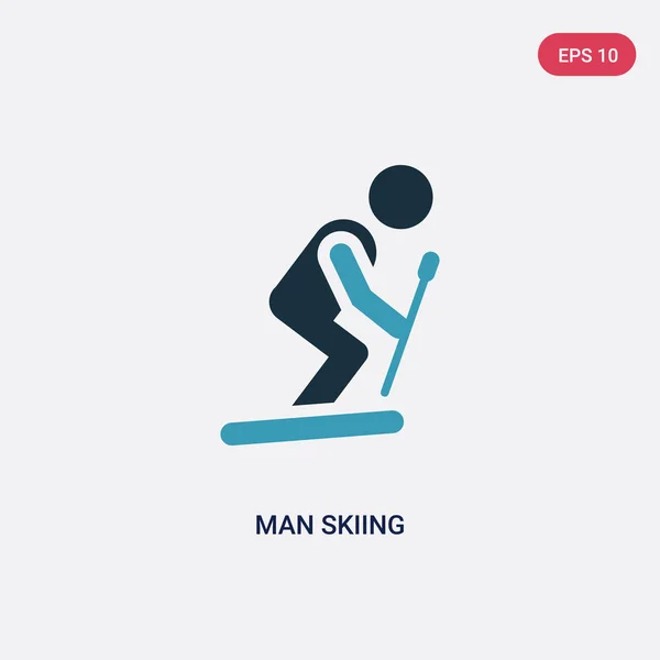 사람 개념에서 두 컬러 남자 스키 벡터 아이콘입니다. 격리된 b — 스톡 벡터