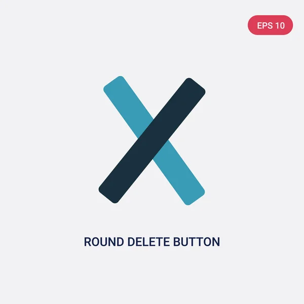Due colori rotondo pulsante elimina icona vettoriale dall'interfaccia utente co — Vettoriale Stock