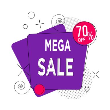 Soyut mor ve kırmızı yuvarlak % 70 indirim. Satılık afiş templat