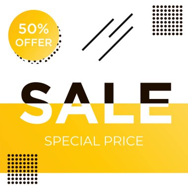 Turuncu siyah 50% Satılık afiş şablontasarımı. Büyük satış özel o