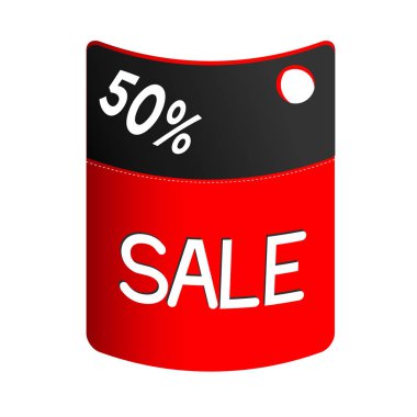 Kırmızı siyah %50 indirim. Satış afiş şablonu tasarımı. Büyük satış sp