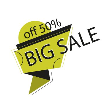 Yeşil siyah soyut unsurlar. Satış afiş şablonu tasarımı. Büyük 