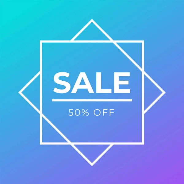 Liquid colorful background with 50% sale banner template design. — Stock Vector