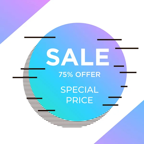 Blue orange 75% Sale banner template design. Big sale special of — Stock Vector