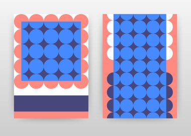 Yıllık r için geometrik yuvarlak mavi kırmızı iş arka plan tasarımı