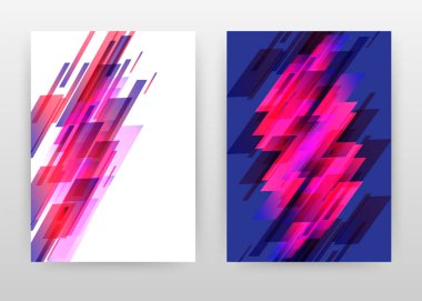 Yıllık repor için geometrik diyagonal astarlı mor iş tasarımı