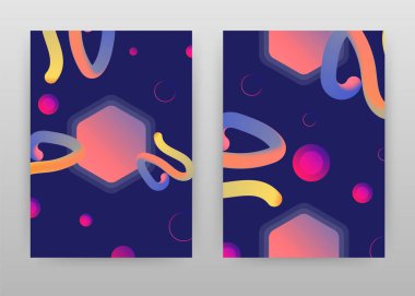 Yıllık rapor için geometrik mavi mor sıvı tasarım, broşür,