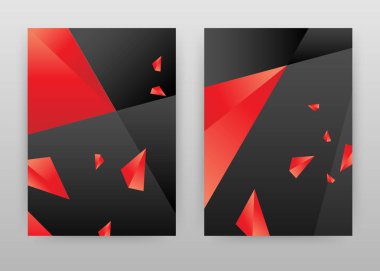 Yıllık rapor, broşür için siyah doku tasarımı kırmızı elmas