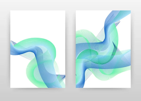 Flou vert ondulé lignes texture sur motif blanc pour le rapport annuel — Image vectorielle