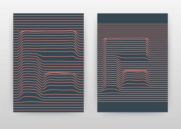 Conception minimaliste des lignes rouges géométriques pour le rapport annuel — Image vectorielle