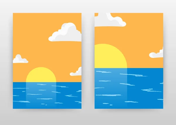 Beach sunset landscape business design for annual report, poster