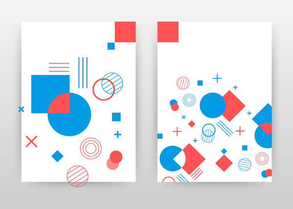 Геометрический сине-красный бизнес-дизайн для годового отчета, брошюры
, 