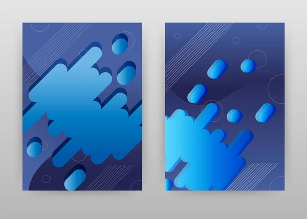 Diseño geométrico azul para informe anual, folleto, folleto, póster — Vector de stock