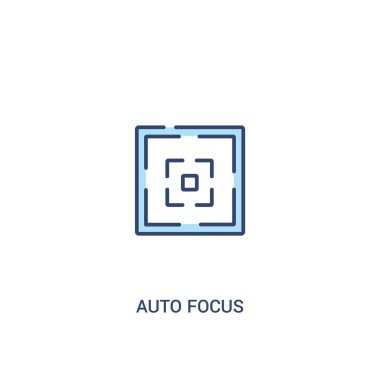 otomatik odaklama kavramı 2 renkli simge. basit satır öğesi illustrat