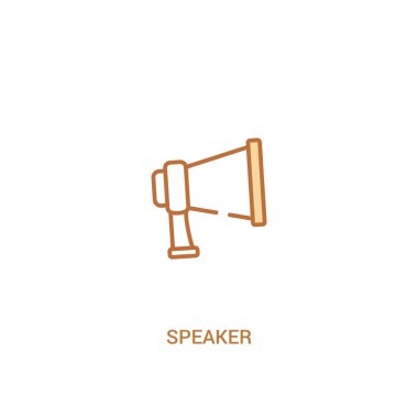 hoparlör kavramı 2 renkli simge. basit çizgi elemanı illüstrasyon