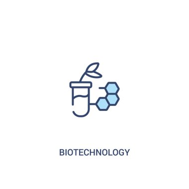 biyoteknoloji kavramı 2 renkli simge. basit çizgi elemanı illust