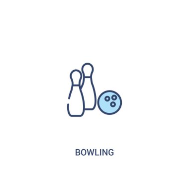 bowling kavramı 2 renkli simge. basit çizgi elemanı illüstrasyon