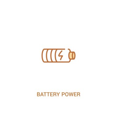 pil güç kavramı 2 renkli simgesi. basit çizgi elemanı illust