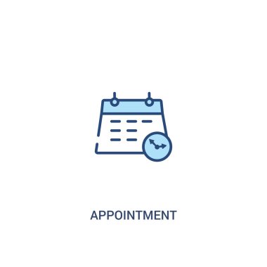 randevu kavramı 2 renkli simgesi. basit çizgi elemanı illustra