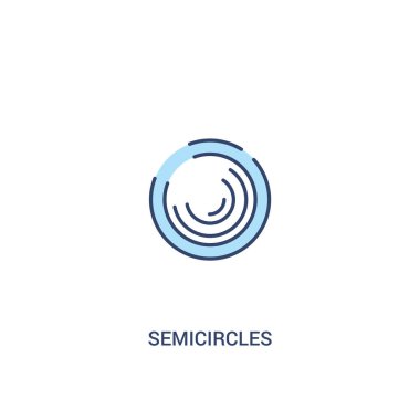 semicircles concept 2 colored icon. simple line element illustra clipart