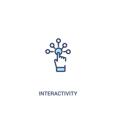 interactivity concept 2 colored icon. simple line element illust clipart