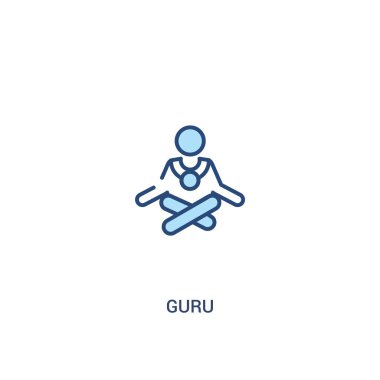 guru kavramı 2 renkli simge. basit satır öğesi illüstrasyon. o