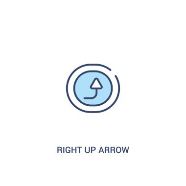 sağ yukarı ok kavramı 2 renkli simgesi. basit çizgi elemanı illus