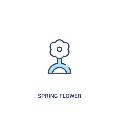 bahar çiçek kavramı 2 renkli simgesi. basit çizgi elemanı illust