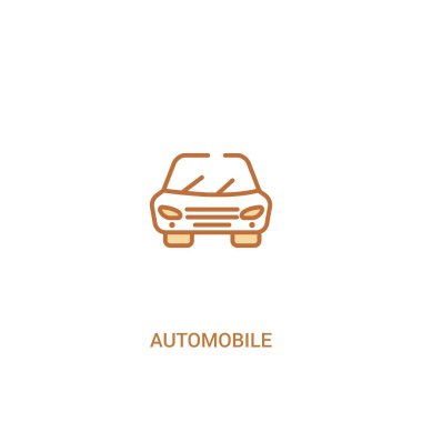 otomobil konsepti 2 renkli simge. basit satır öğesi illustrat