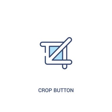 kırpma düğmesi kavramı 2 renkli simgesi. basit çizgi elemanı illustra