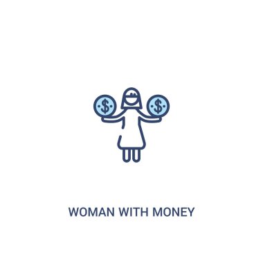 para kavramı 2 renkli simgesi ile kadın. basit çizgi elemanı hasta