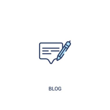 blog kavramı 2 renkli simgesi. basit satır öğesi illüstrasyon. o