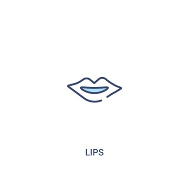 dudaklar kavramı 2 renkli simge. basit satır öğesi illüstrasyon. o