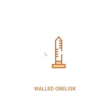 duvarlı dikilitaş kavramı 2 renkli simge. basit çizgi elemanı illus