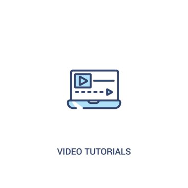 video öğreticiler kavram 2 renkli simge. basit çizgi elemanı illu