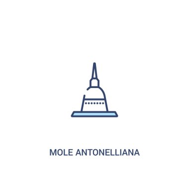 torino kavramı 2 renkli simgesinde köstebek antonelliana. basit satır e
