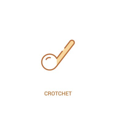 crotchet kavram 2 renkli simgesi. basit çizgi elemanı illustratio